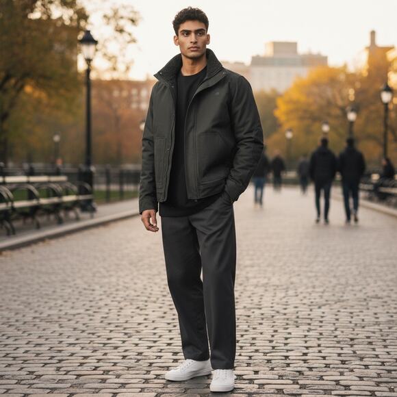 Wolverine Sherpa Lined Black Canvas Jacket Mens L Streetwear Workwear Warm Coat - Picture 2 of 16